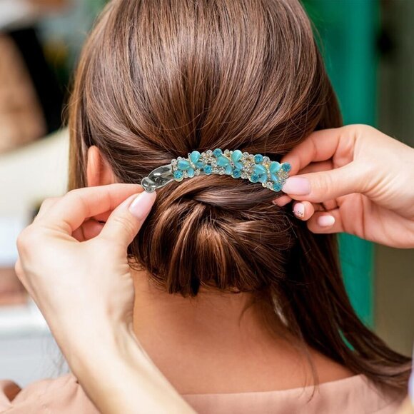 Rhinestone Banana Hair Clips for Women Lightweight Comfortable for Fine Hair main image 7